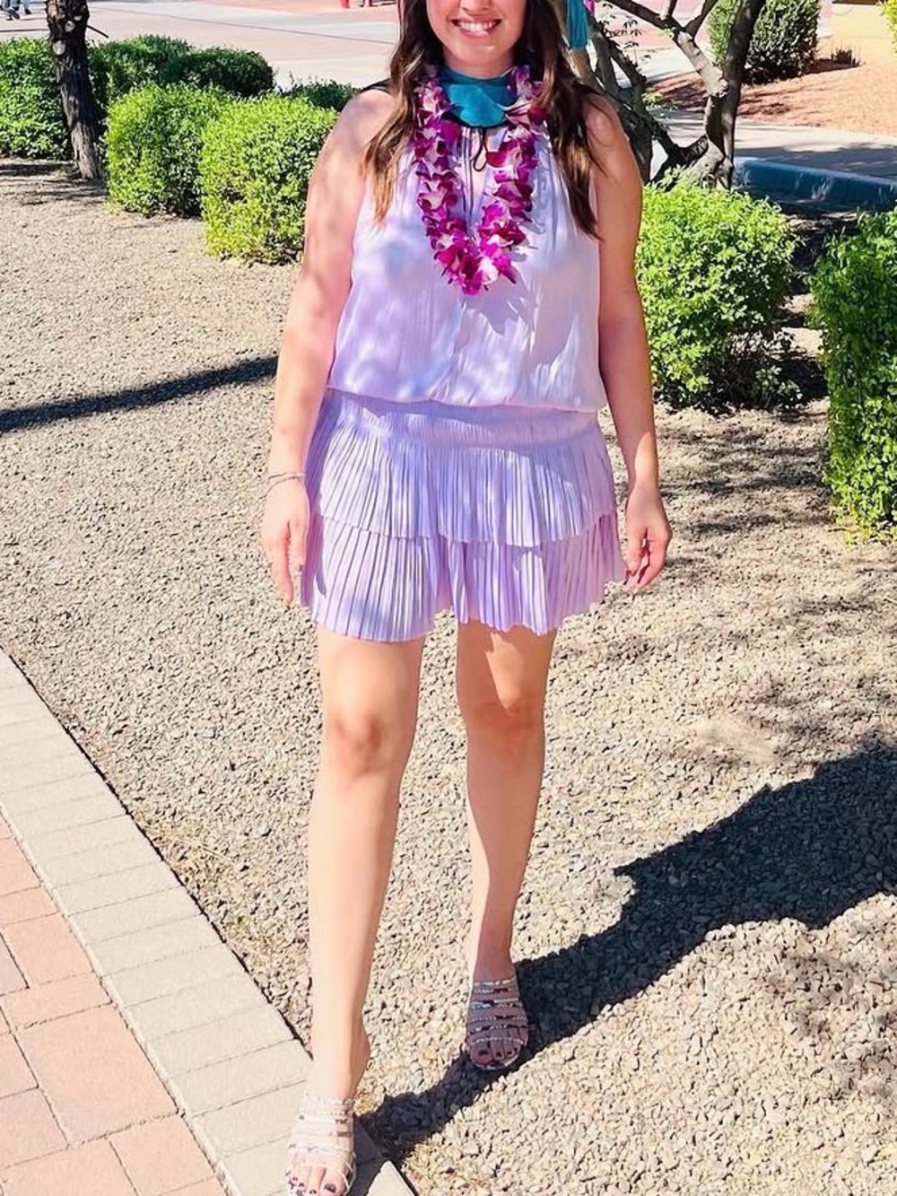 Light purple ruffled spring dress